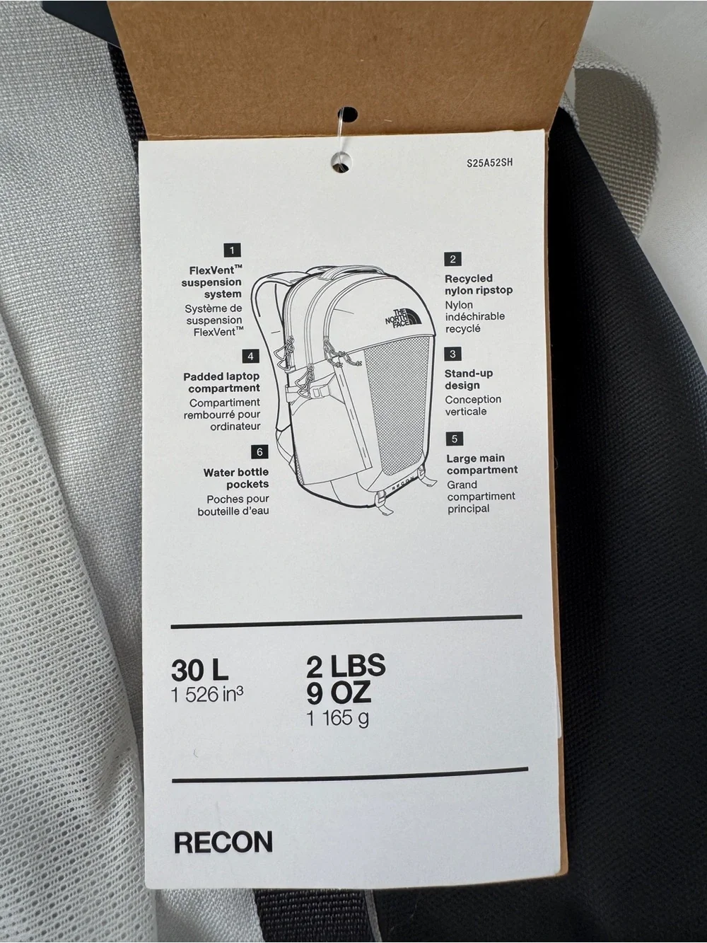North Face Recon Backpack - Tin Grey Dark Heather